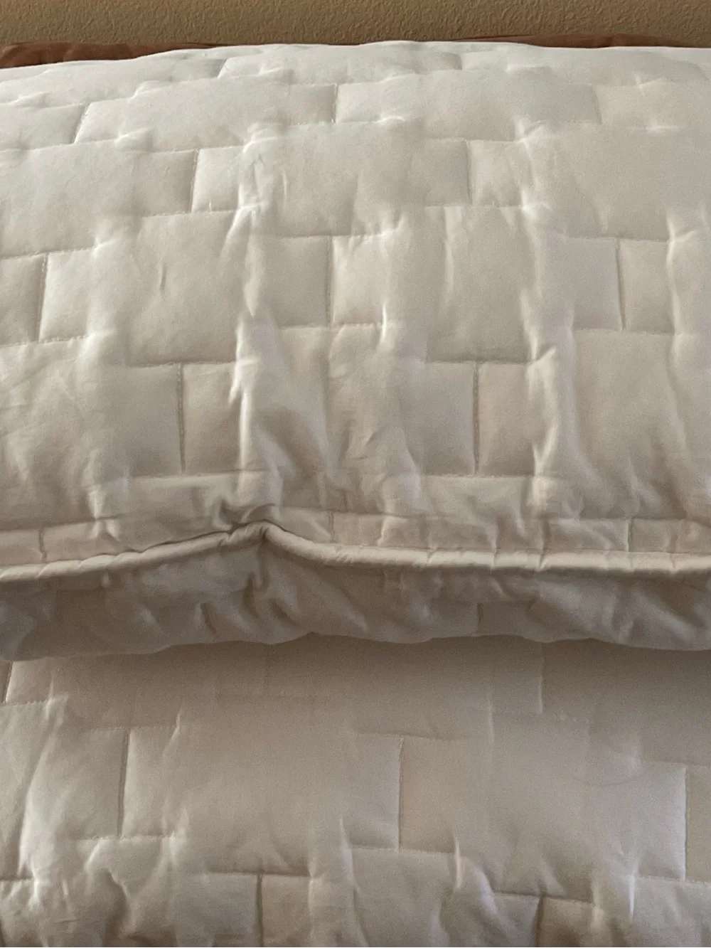 Crate & Barrel Palazzo Ivory Quilted King Set Of 2 Shams Only 20x26”